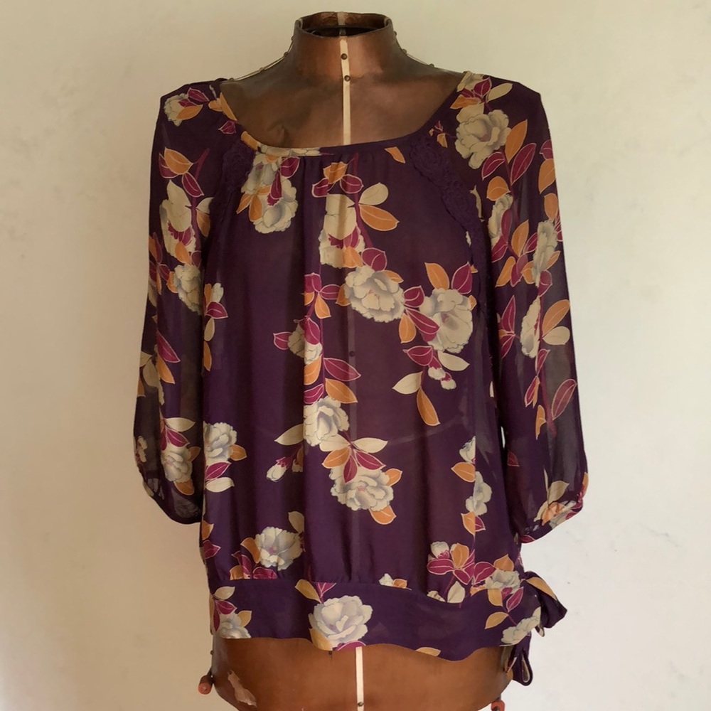 Anthropology Moulinette Soeurs Dusk Peony Blouse